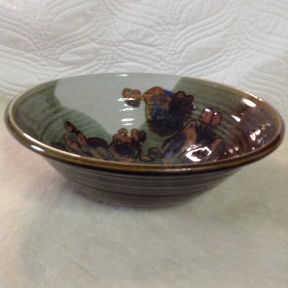 Hand Thrown Art Pottery, Similar to Moorcroft, Signed Martin; Collectible, Muted - Picture 3 of 4